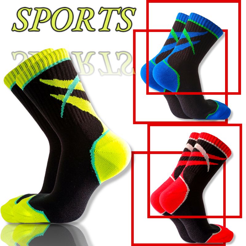 KAOS KAKI SPORT ABSTRAK BAHAN PE TERRY (N13)/KAOS KAKI OLAHRAGA GARIS ABSTRAK