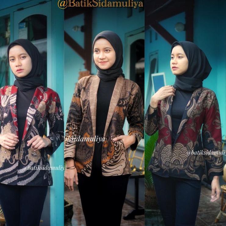 マ Blazer Batik Wanita Atasan Batik Blouse Jaz Outer Kerja  Eksklusif Special
