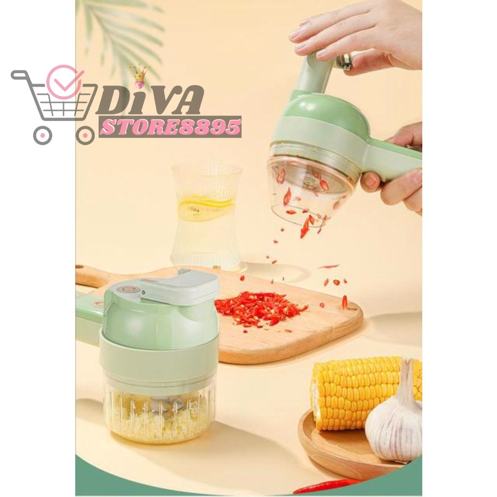 chooper 3 in 1 elektrik Blender Bawang / Parutan Sayur Bawang Multifungsi / Pemotong Sayuran diva store OMICKO