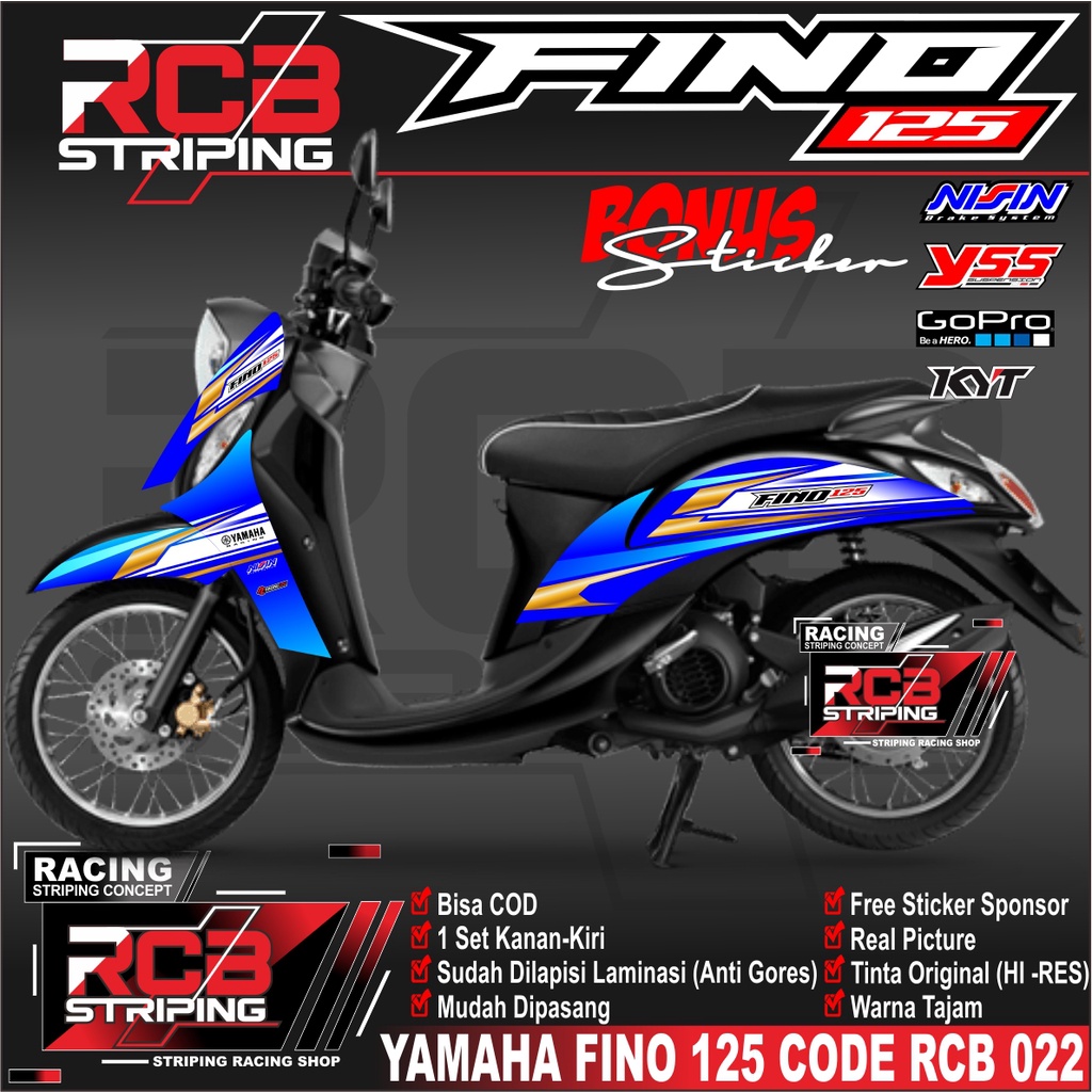 Striping Stiker Fino 125 - Sticker Striping Variasi Motor Fino 125 sticker fino125.RCB 022