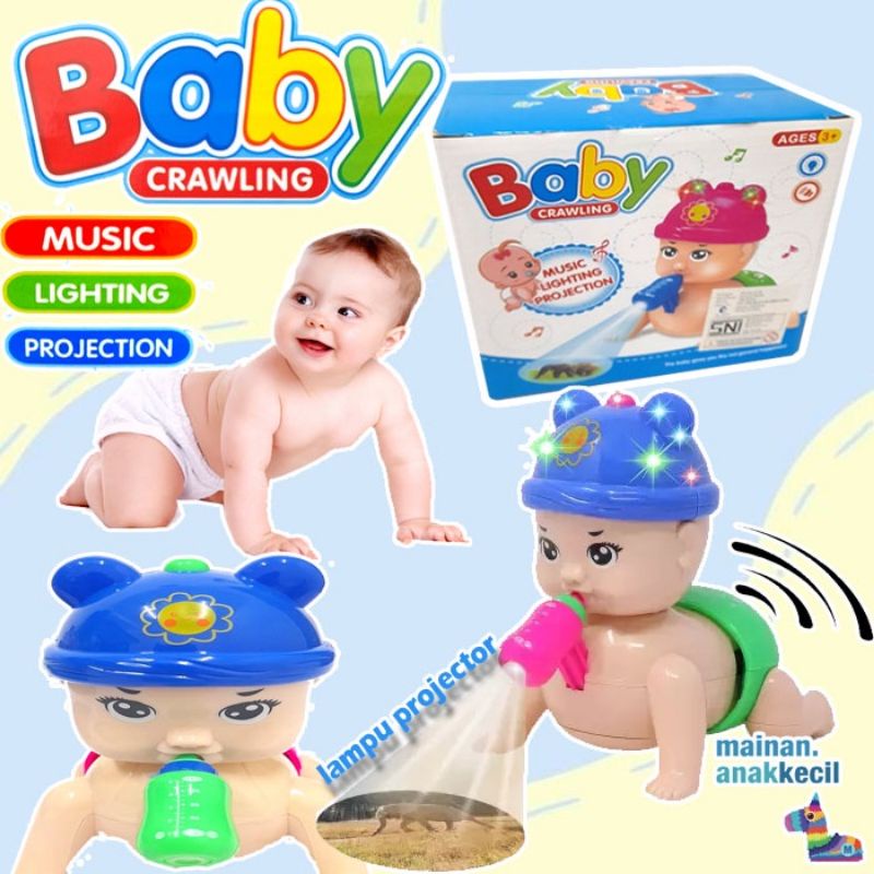 Mainan Baby Merangkak/Baby Climbing Electrical/Mainan Bayi Merangkak Dengan Musik dan Lampu COD