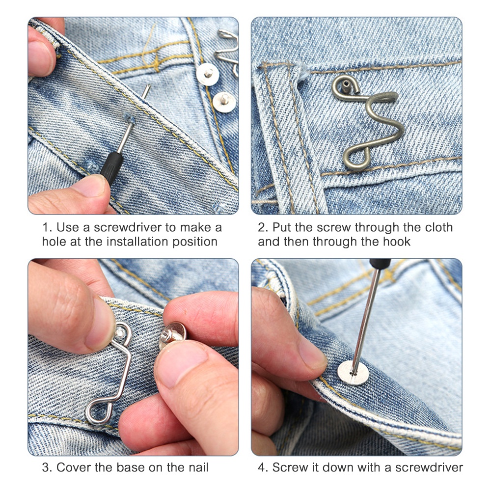 [Harga Grosir] Pola Daisy Pinggang Tak Terlihat Artefak Adjustable Jeans Kancing Jahitan Bebas Pinggang Pakaian Bebas Paku Yang Dapat Dilepas Celana Alat Jahit