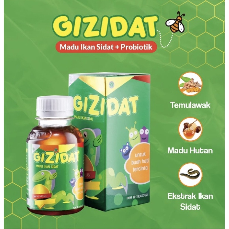 Gizidat 130 ml ( madu nutrisi lengkap penggemuk badan anak )