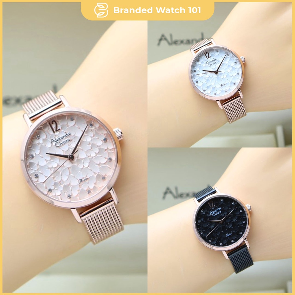 ORIGINAL Jam Tangan Wanita Cewek Alexandre Christie AC 2728 / AC2728 / 2728 / AC 2957 / AC2957 / 2957 Garansi Resmi 1 Tahun, Stainless Rantai Pasir