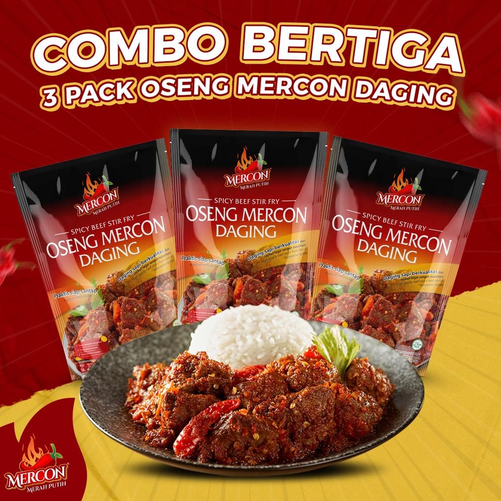 

✹Terkini❊➺ Mercon Merah Putih - Hemat Combo Bertiga || 3 x Oseng Mercon Daging V38