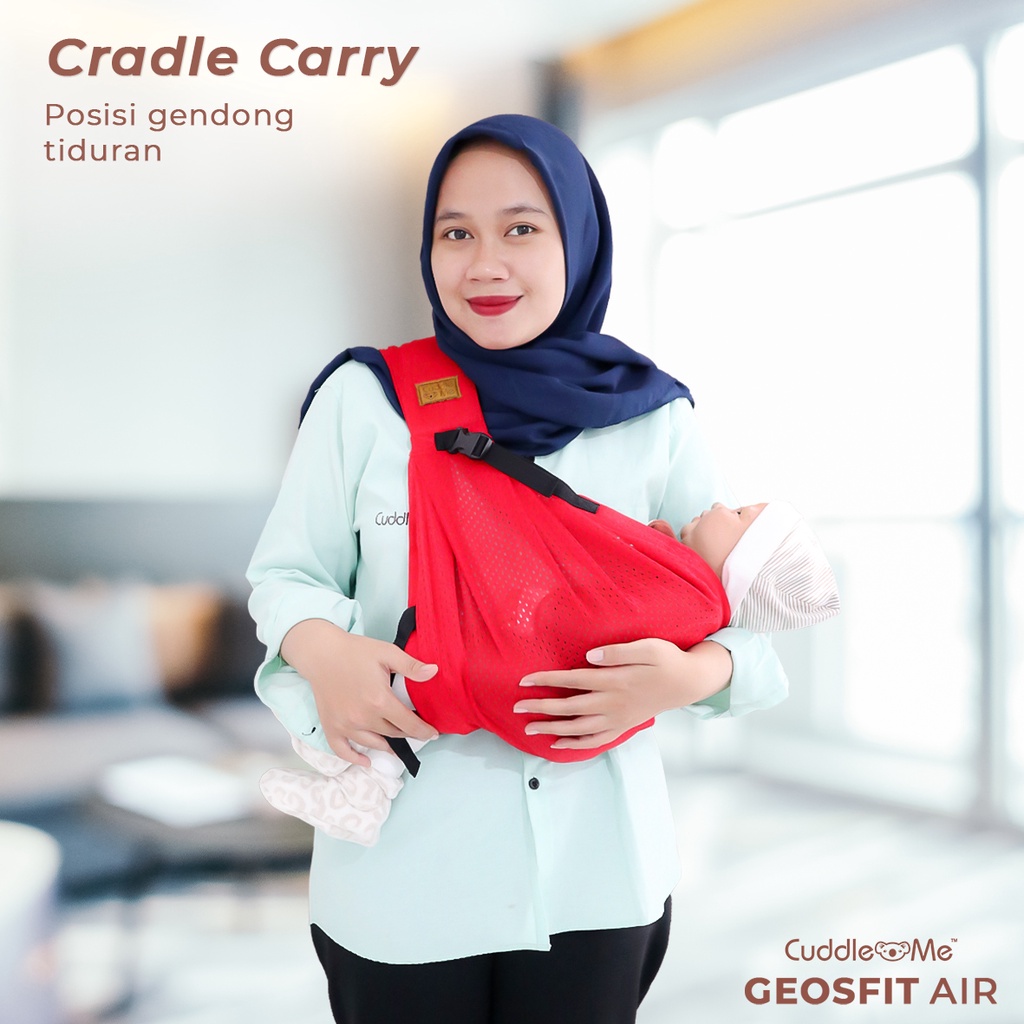 Cuddle Me GeosFit Air Gendongan Bayi Samping M Shape Cukin Sling Pouch Adjustable Air Mesh Newborn Baby Geos Fit Ergonomis