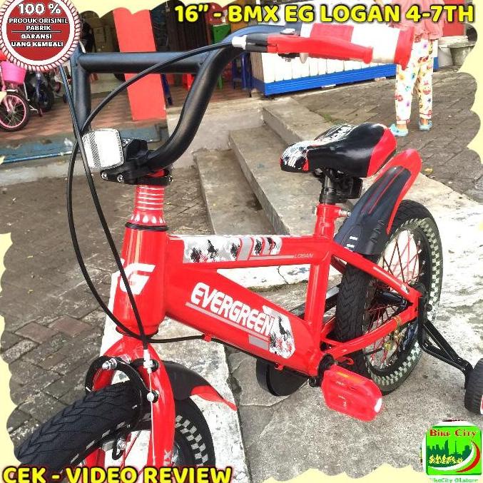Sepeda Anak 16 Inci Cowok Laki Pria Bmx Evergreen Logan 4-7 Th Murah #Original