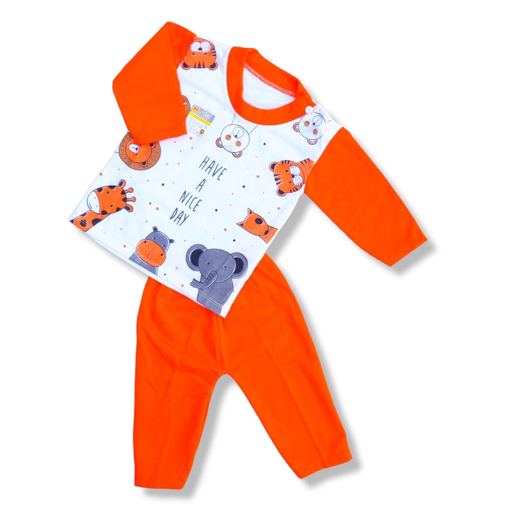 Set Setelan Baju Bayi Kancing Pundak Motif Have A Nice Day