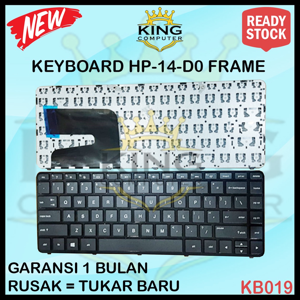 Keyboard Laptop Notebook HP 14 - R019TU Warna Hitam frame