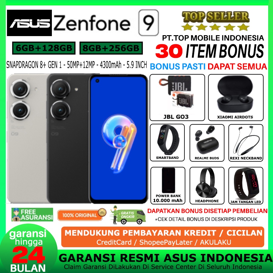ASUS ZENFONE 9 8/256 / 6/128 GB RAM 8GB 6GB ROM 256GB 128GB GARANSI RESMI