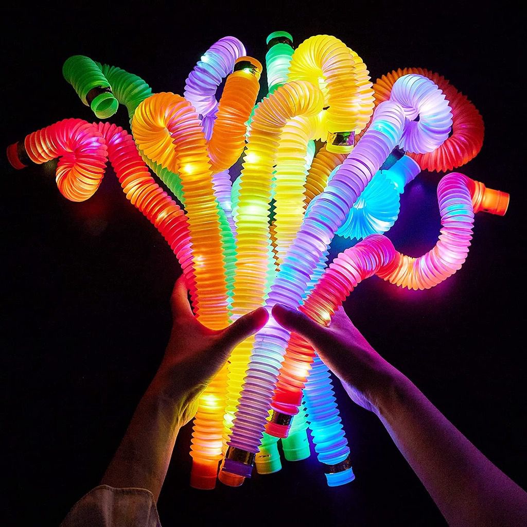 Light Up Pop Pipes Mainan Pop Pipes Mainan Lampu Anak Pop Tubes Light Pop Tubes Led Fidget Toys Glow In The Dark