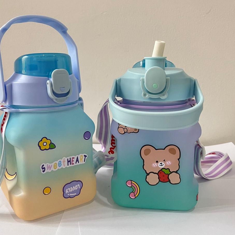 COD  8.8 Botol Minum Gemoy Kotak Gradasi Viral Kapasitas 1,3 Liter [KODE 876]