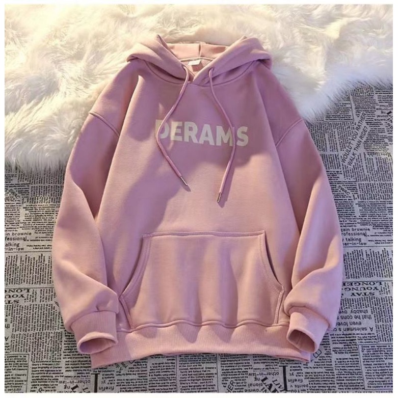 Hoodie BIG SIZE Korean Harajuku Style (S - 6XL) Jacket Oversize Boy Girl DERAMS DREAMS Unisex Jumbo Jaket Brown Coklat Tua Dusty Pink Cream Krem Grey Black  M L XXL 2L 3L XXXXL 5XL Cream Jaketin aja