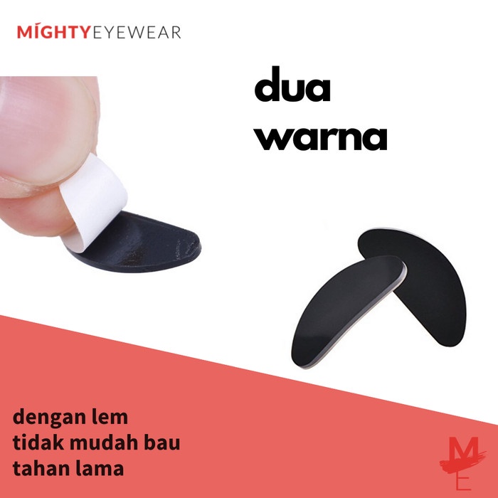 AKSESORIS-KACAMATA-PRIA- NOSEPAD LEM SILICONE BANTALAN HIDUNG KACAMATA NOSEPAD 1 PASANG D SHAPE