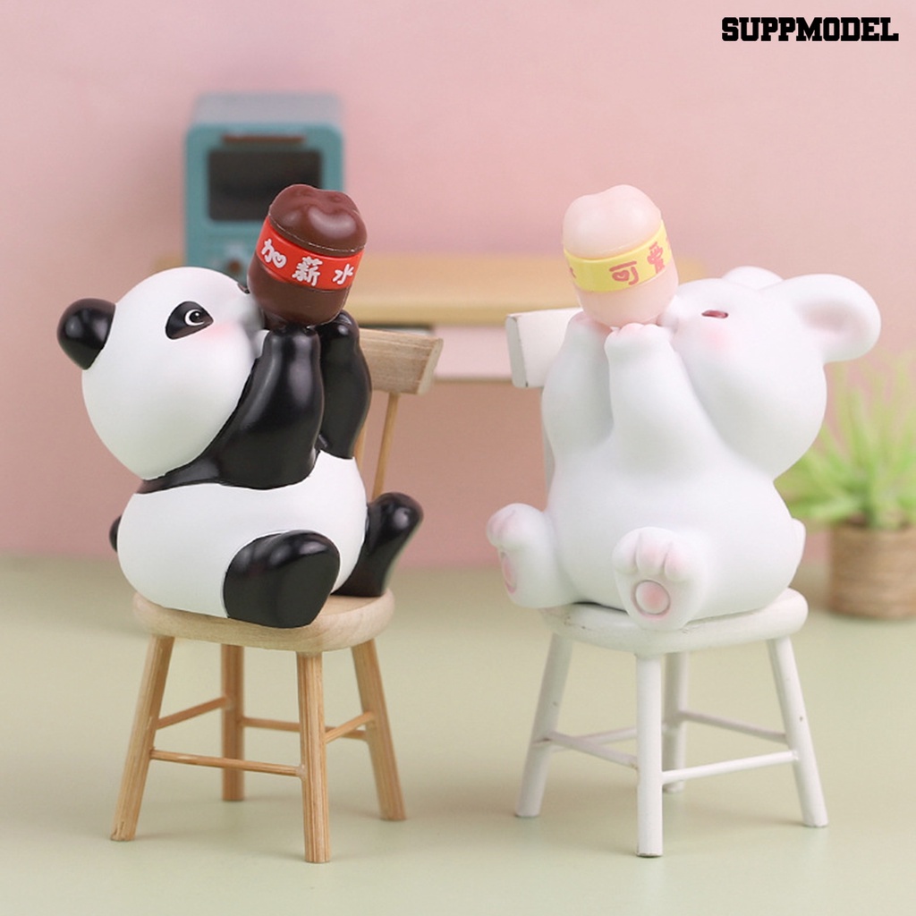[Auto] 7 cm Animal Figure Mainan Panda Kelinci Piggy Puppy Landscape Boneka Resin Model Ornamen Desktop Indah Kartun Hewan Model Patung Dekorasi Mobil Hadiah Natal