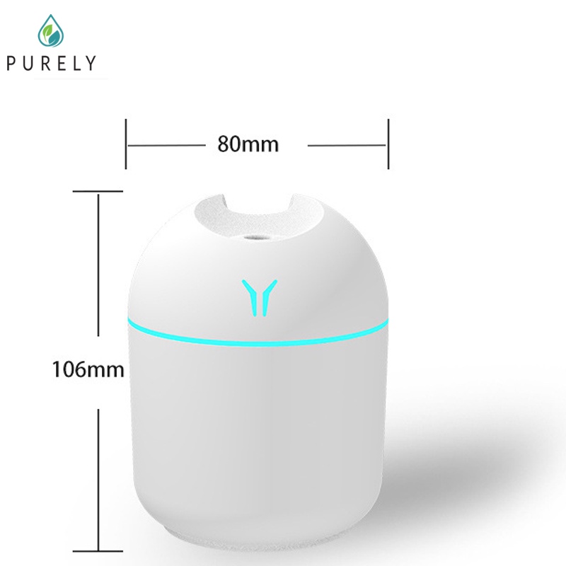 Purely Oil Diffuser Aroma Terapi  Diffuser Humidifier Mini Air Purifier Lampu Malam Tujuh Warna