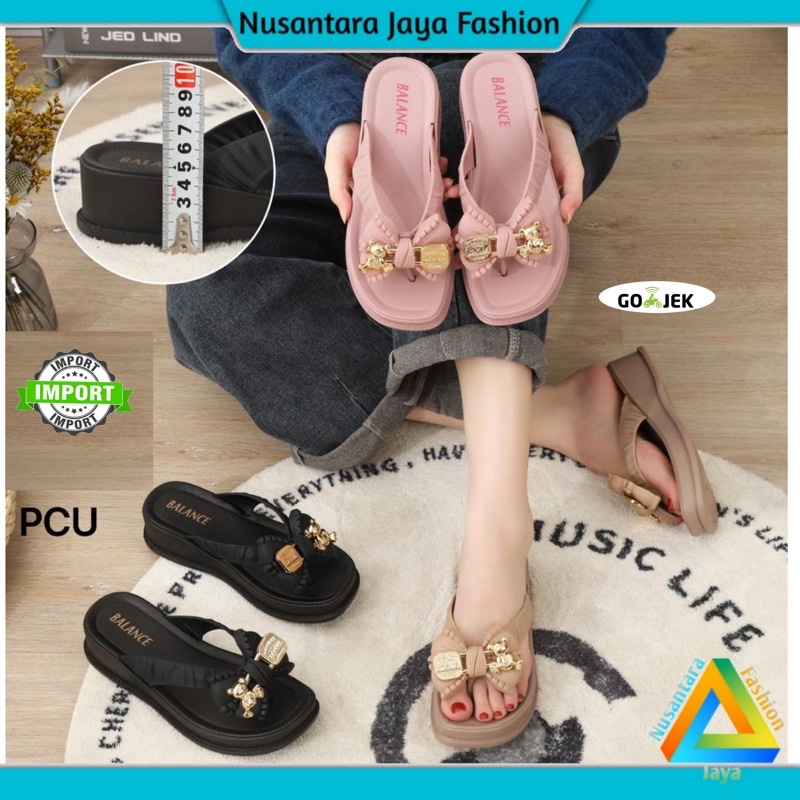 Sandal Jepit Wanita Wedges Terbaru 1324-6 4CMPITA