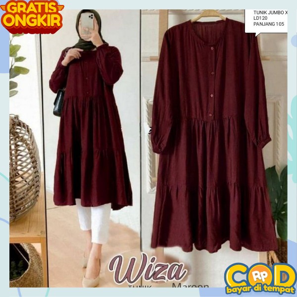 Baju Tunik Cewek Cantik Tonik Mewah Tunik Polos Tuniq Terbaru Thunik Panjang Simple Bju Thunik Kulia