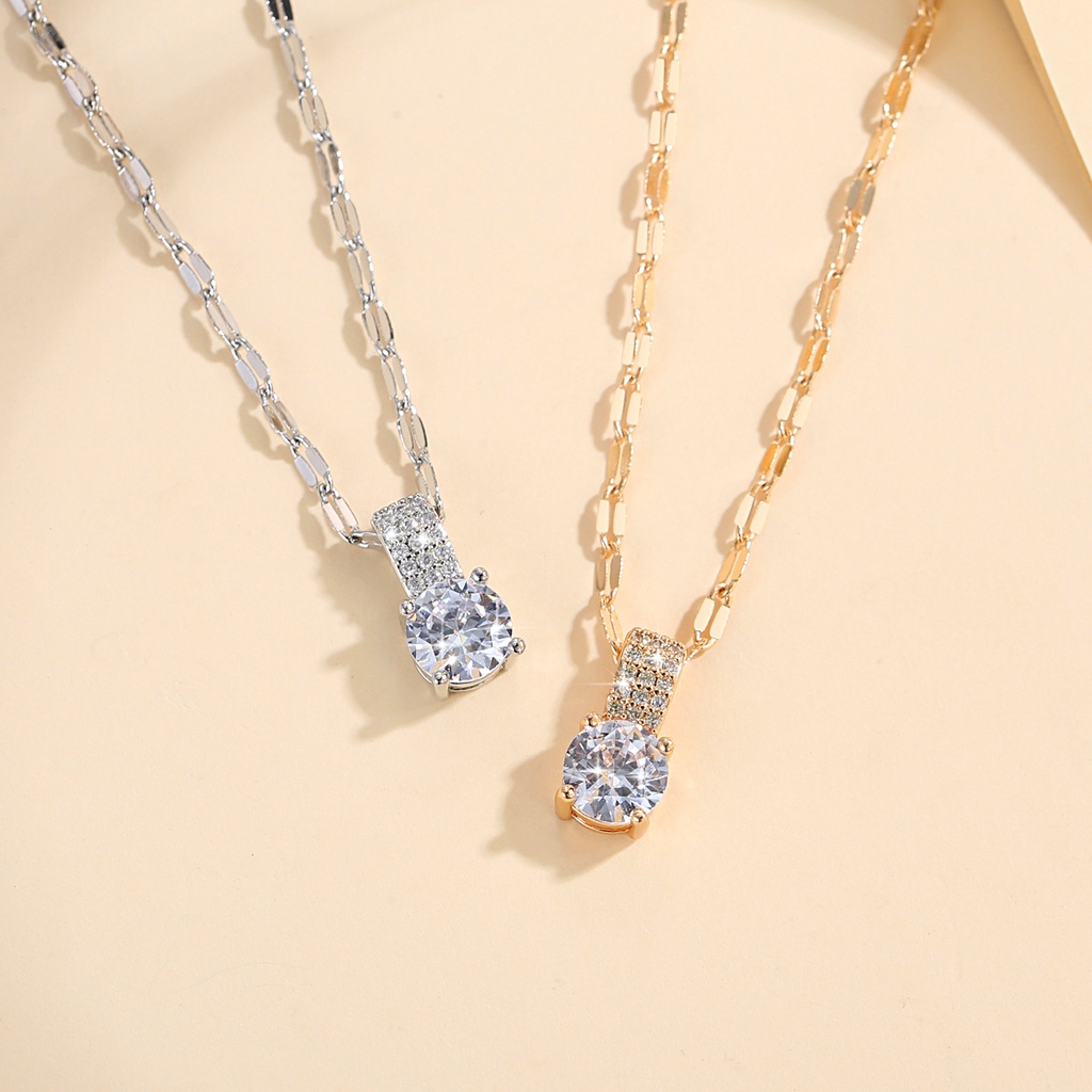 Y904 [COD✔]Kalung Berlian Berkilau Wanita Titanium Rantai Klavikula Fashion Wanita