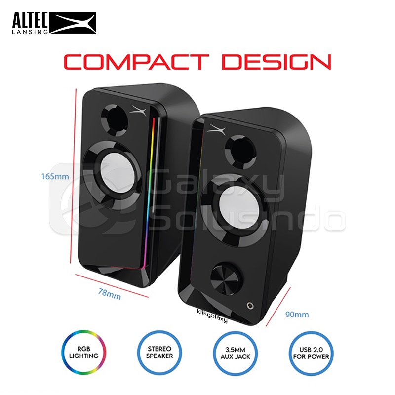 Altec Lansing ALGS9814 RGB 2.0 Speaker ALGS-9814