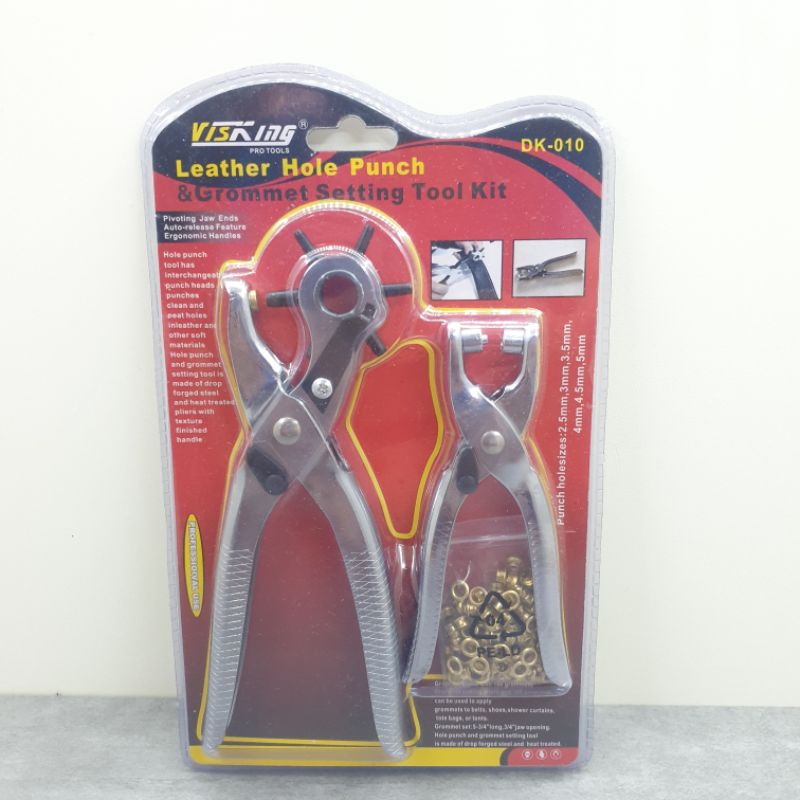 LEATHER HOLE PUNCH SET PEMBOLONG TAS SABUK GASPER KULIT DAN TANG MATA AYAM SET 2PCS