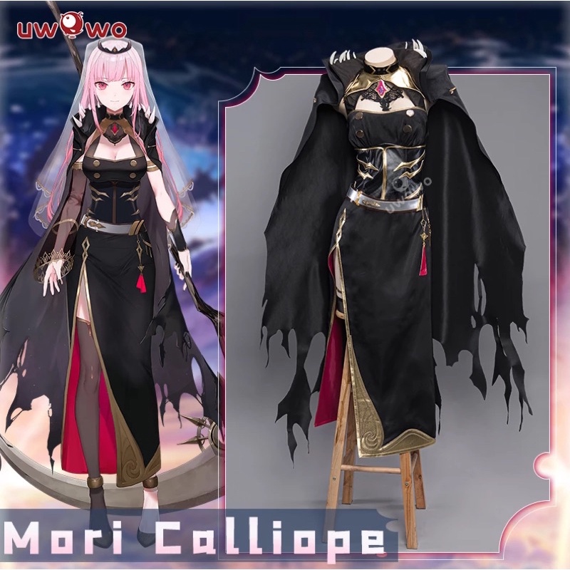 In Stock UWOWO Hololive English Vtubers: Mori Calliope Grim Reaper Dress Cosplay Costume