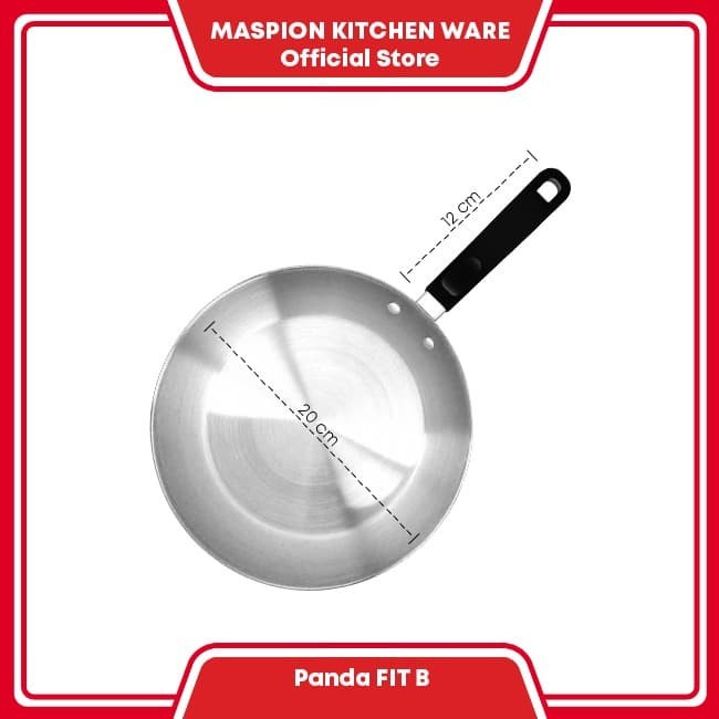 1SET Dutch Oven &amp; Frypan 18 dan 20 cm MASPION PANDA FIT B  Stainless Steel