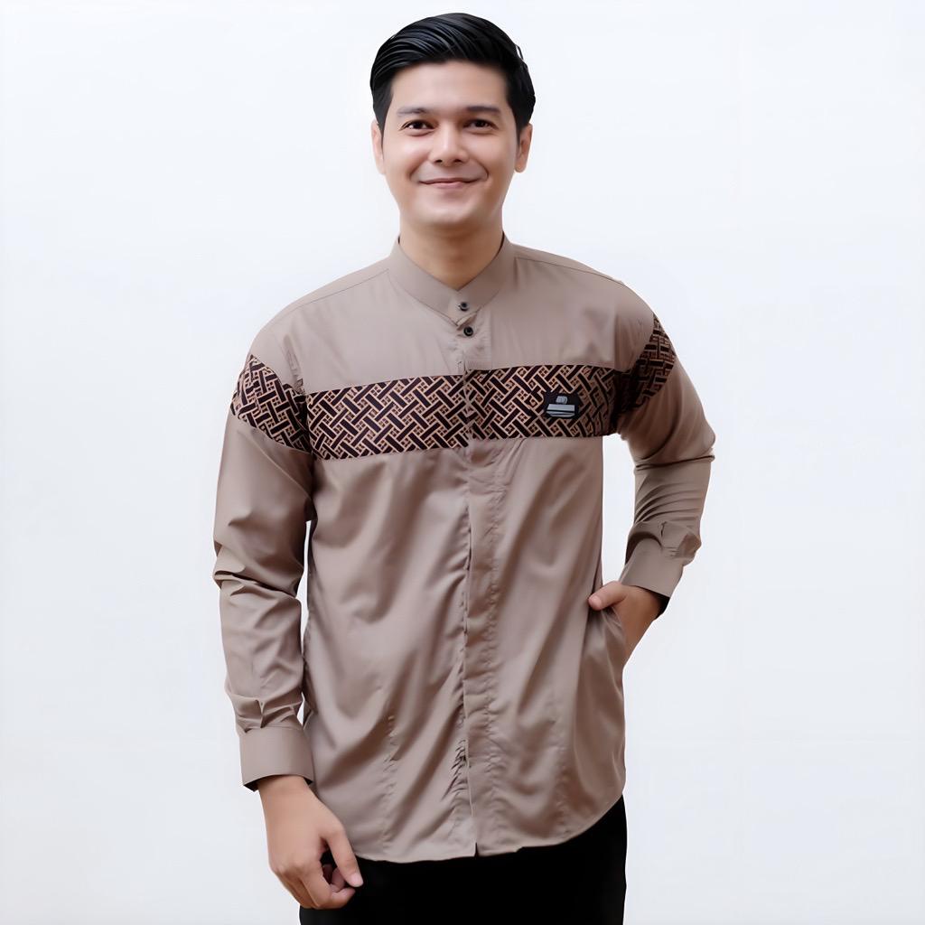 Kemeja Pria Formal Baju Koko Dewasa Lengan Panjang Koko Qynang Koko Kobata Bahan Adem