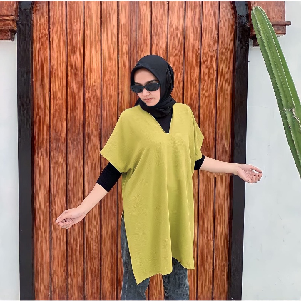 Long Square Nagita Crinkle Aiflow / Baju Atasan Wanita