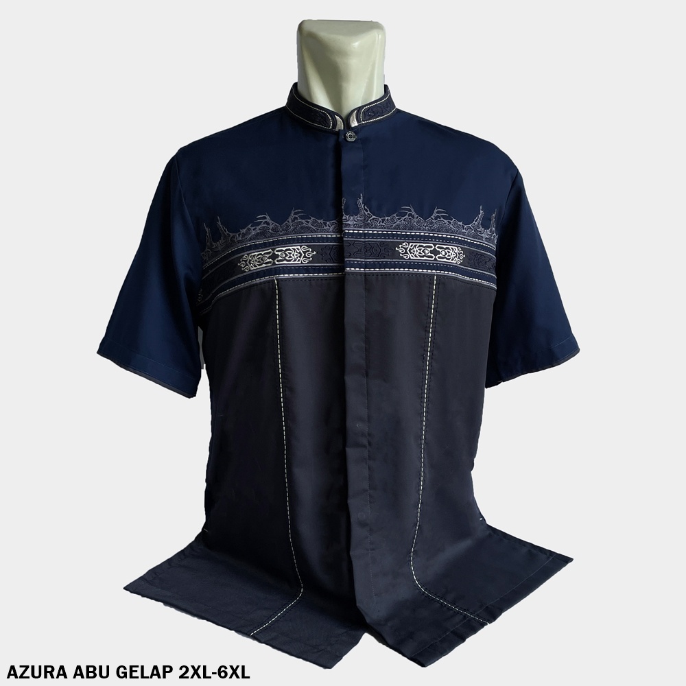 PREMIUM BAJU KOKO XXL XXXL JUMBO BIG SIZE MUSLIM PRIA DEWASA 2XL 3XL 4XL 5XL Lengan Pendek AZURA BOR