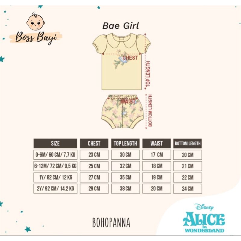 BOHOPANNA - Bae Set Girl Motif - Setelan Pendek Bayi / Anak Perempuan