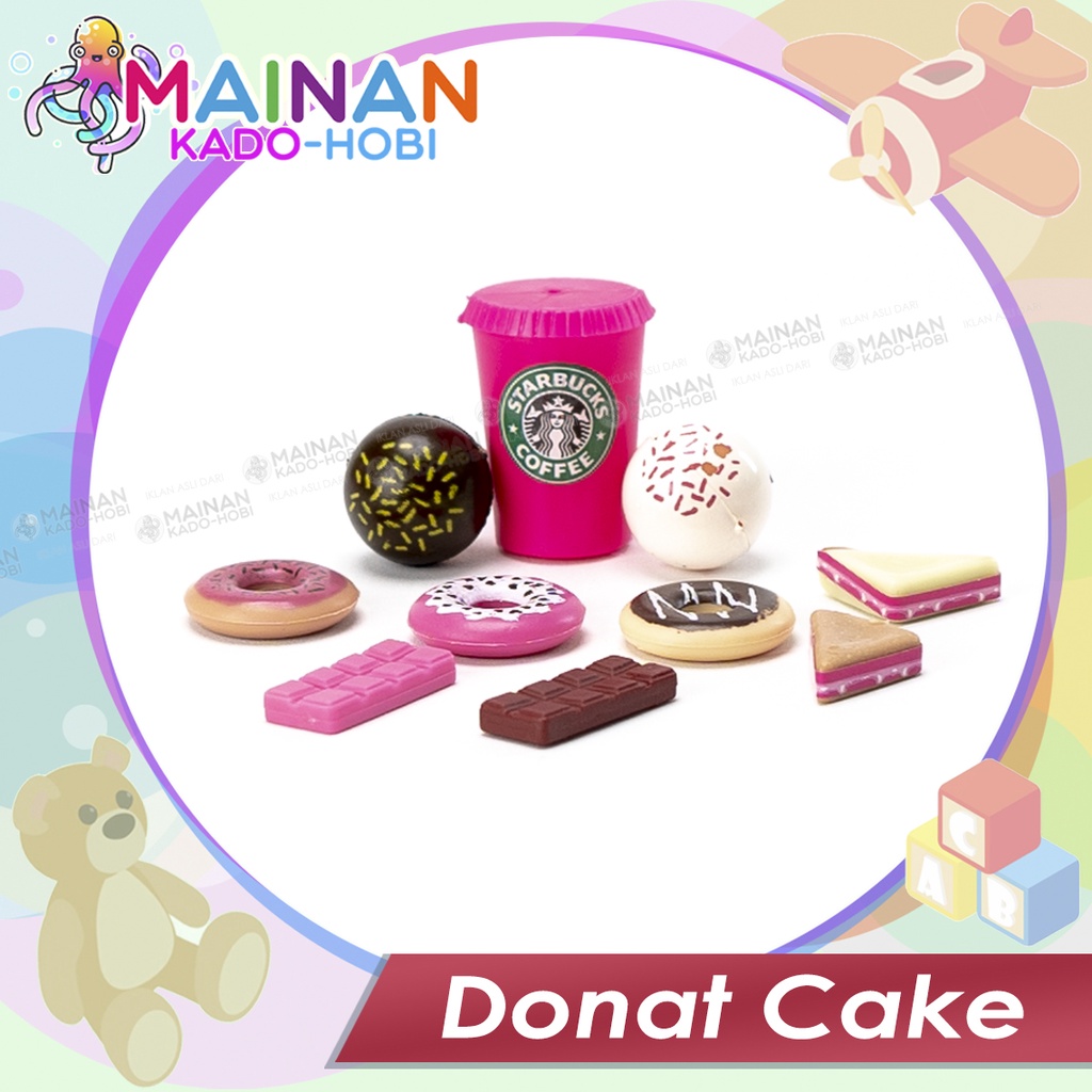 MAINAN ANAK MAKANAN DESSERT FOOD COKELAT DONAT CAKE