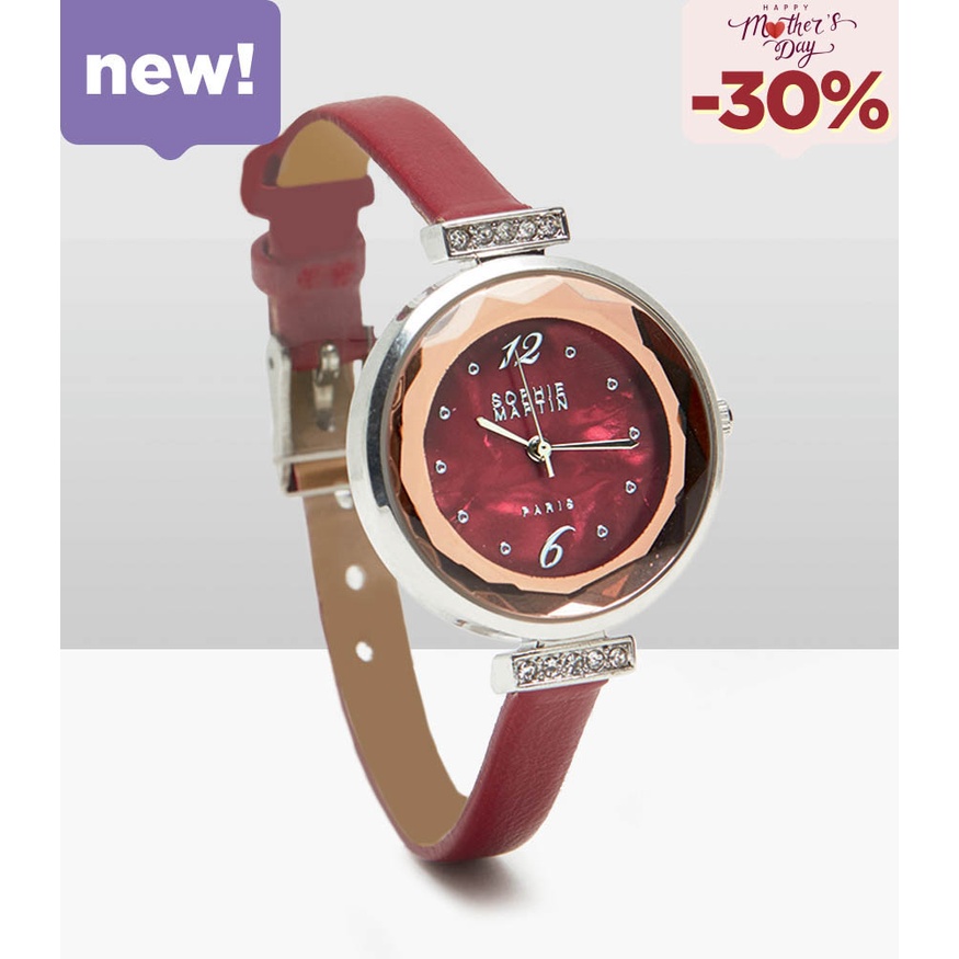Jam Tangan Wanita Kulit Asli Mewah Murah Original Sophie Martin Deralice Watch Terbaru Fashion Brand