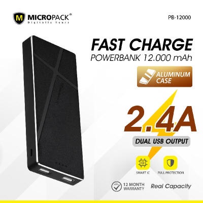 TERMURAH HABISKAN STOK MicroPack Power Bank Li-Polymer 12000 mAh 2 Ports P12000/POWERBANK 20000 MAH/