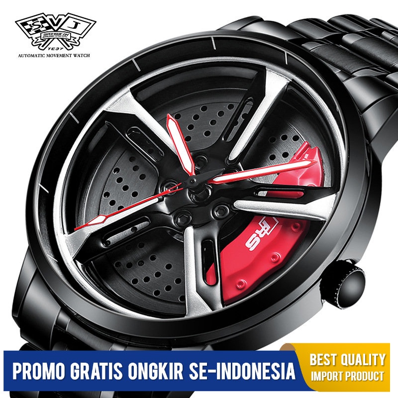 Jam Tangan Pria SVJ One Piece  Jam Tangan  Hub Roda Mobil mofikasi RS7 Jam Tangan  Hidrolik Tiga men