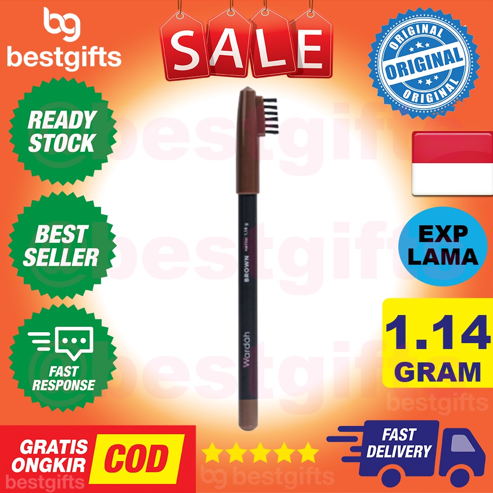 WARDAH EYEXPERT EYEBROW PENCIL BROWN MERAPIHKAN ALIS HASIL NATURAL 1.14 GRAM