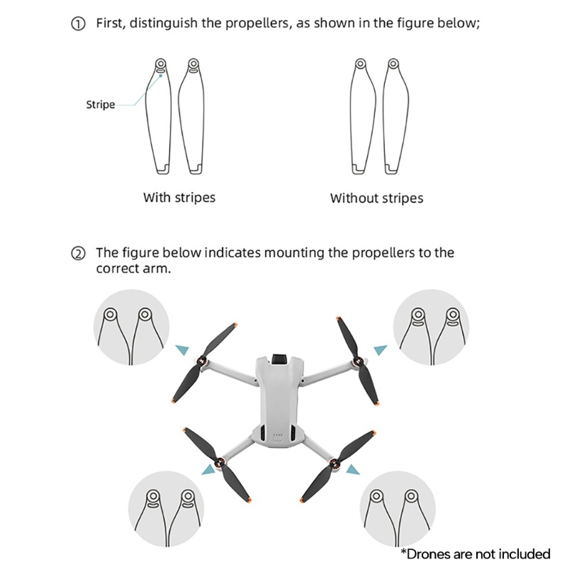 Zzz 8pieces Baling-Baling Ringan Untuk Mini3 Flight Strong Pull Force Propellers Awet Wing Blade Pengganti