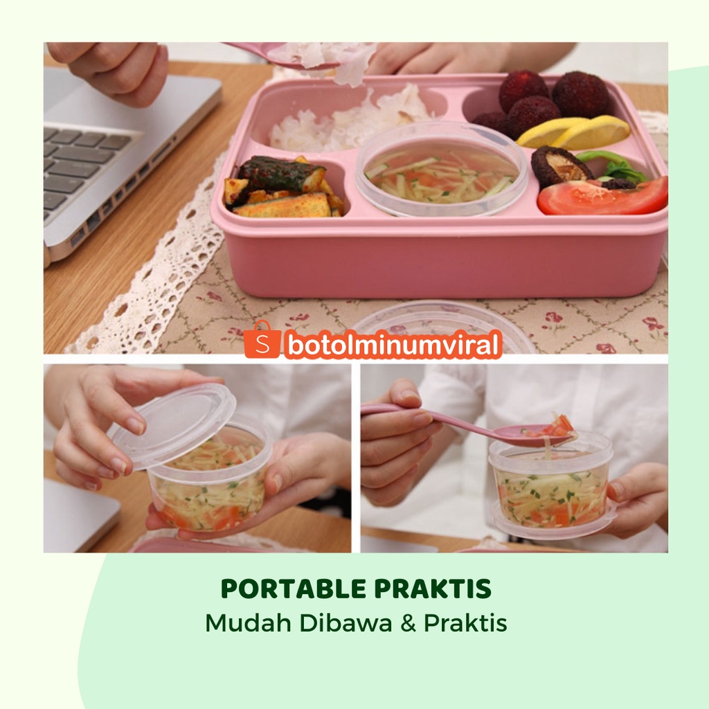 Smiggle Lunch Box 4 Sekat 1000ml Kotak Makan Anak Ada Tempat Sup Free Sendok