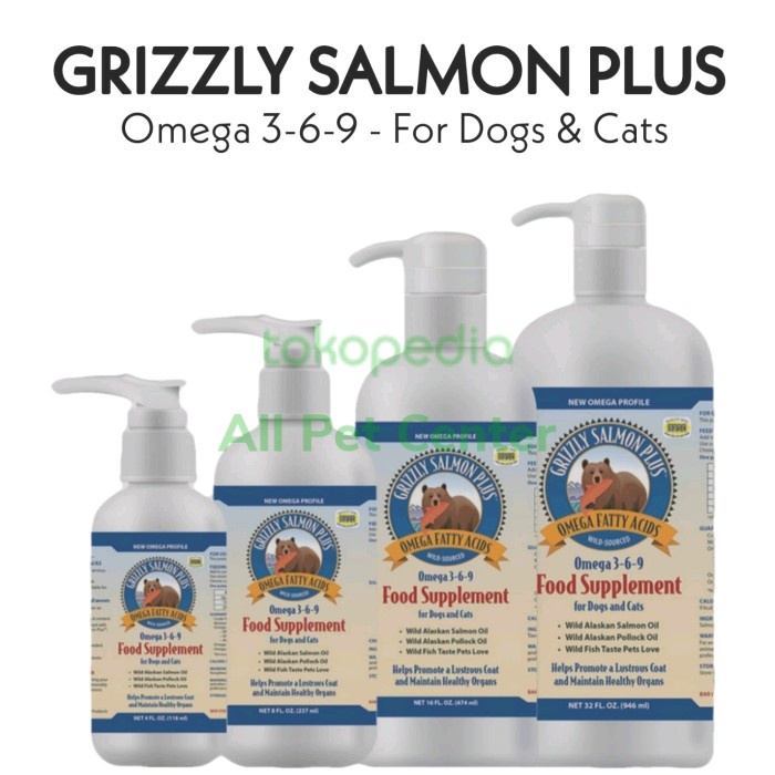 Obt Grizzly Salmon Oil For Dog & Cats - Fish Oil Anjing Kucing