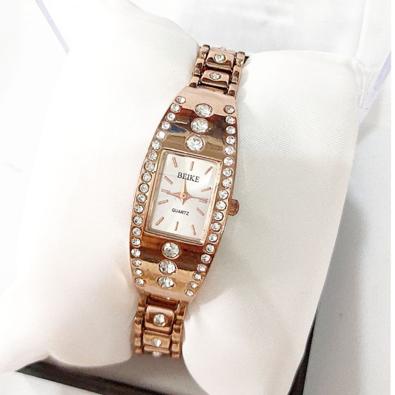 Jam Tangan Beike Rantai Mewah | Jam tangan fashion wanita Kecil