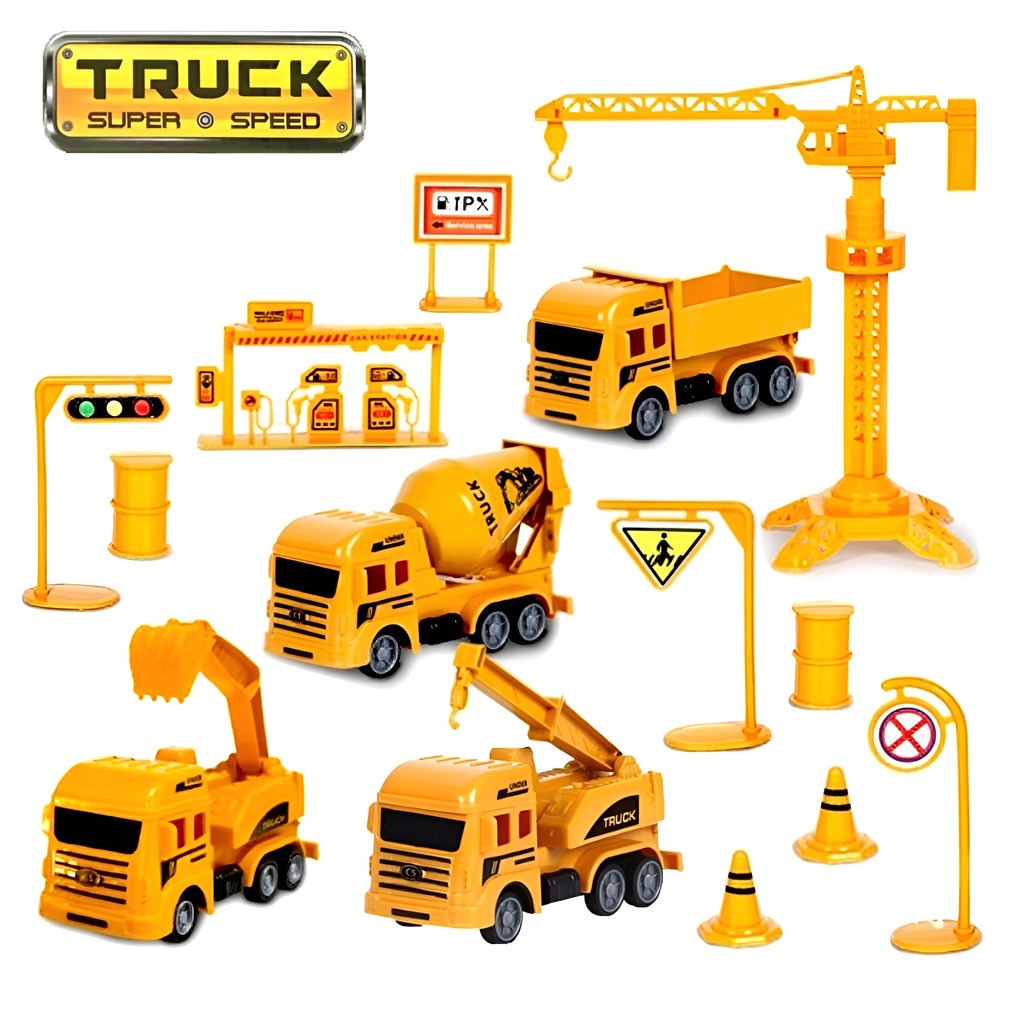 Truck Super Speed Mainan Konstruksi Set | Mainan Anak Laki Laki Mobil Mobilan Truk | Mainan Edukasi Anak Laki Laki 3-4-5-6-7 Tahun