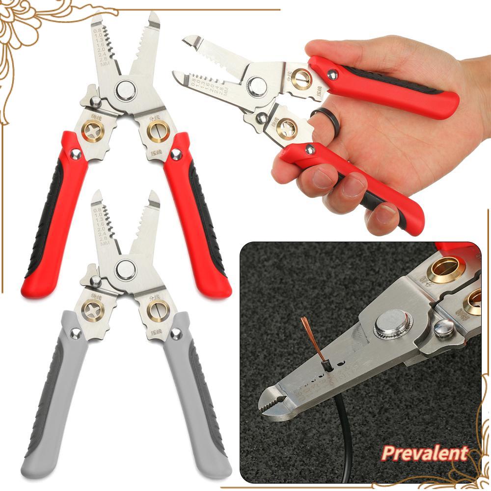Preva Wire Stripper Alat Pengerjaan Tahan Lama Pegangan Non-Slip Pegangan Crimper Pincers