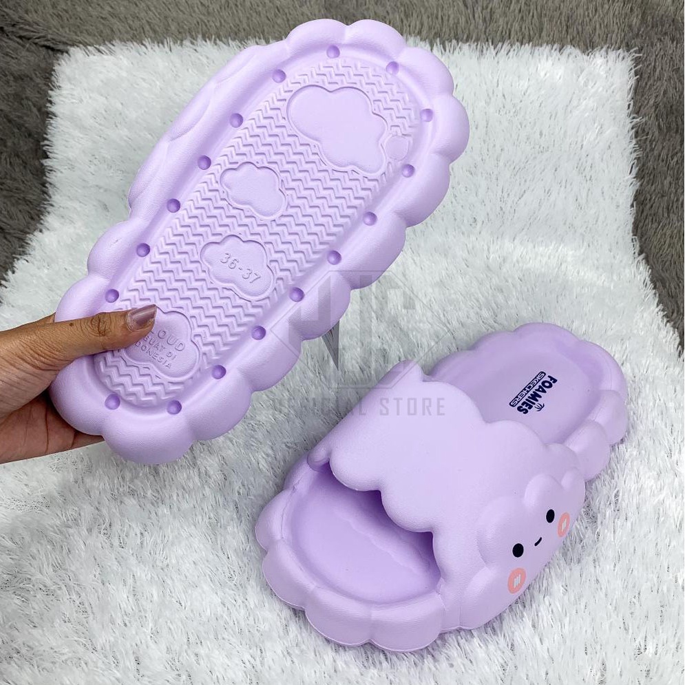 Sandal Wanita Slop Jelly Awan Cloud Sendal Slip On Santai Elastic Empuk Terbaru Anti Slip Elastic Sandal Slop Cewek