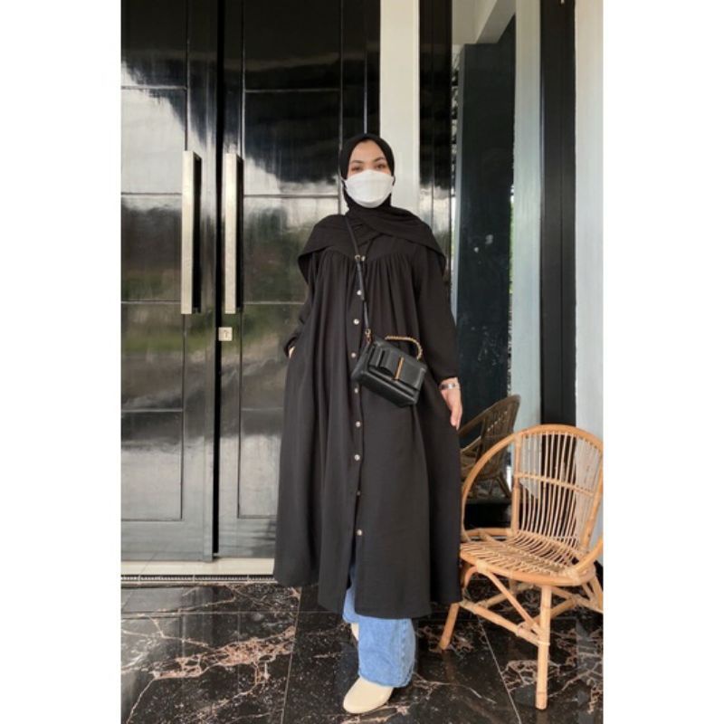 Long Tunik Airplow Bahan Crinkle Premium