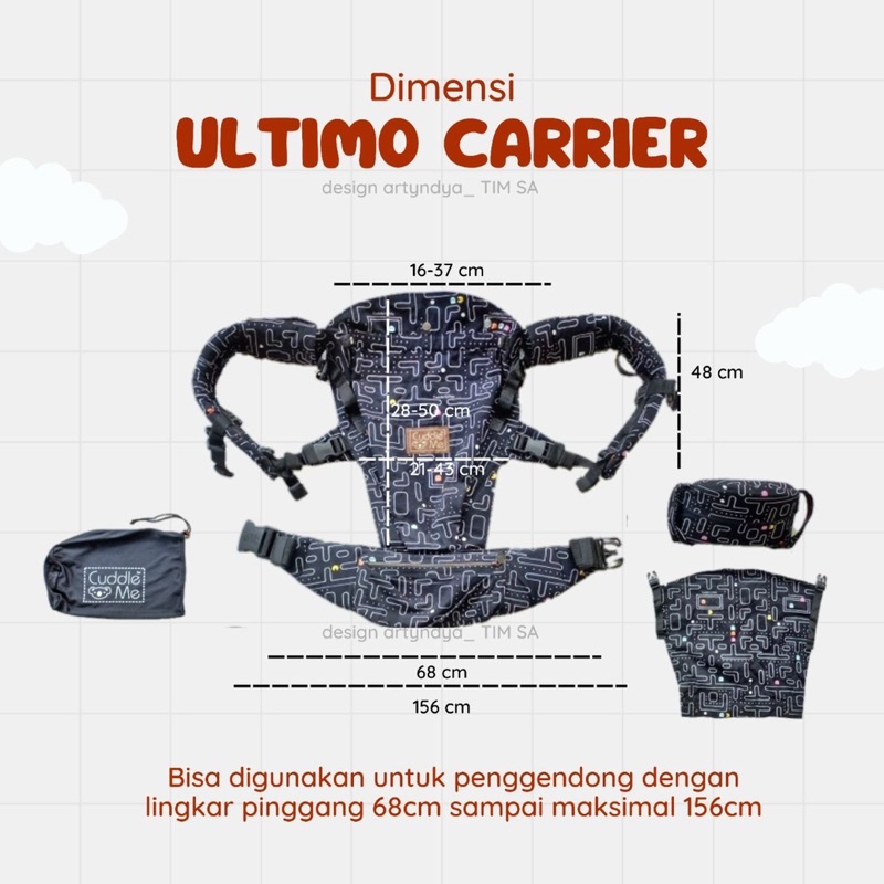 (Bonus Hagmi) Hipseat Cuddleme Ultimo Carrier Gendongan bayi anak cuddle me ultimo 0-4 tahun bisa hadap depan Gendongan mshape SSC adjustable