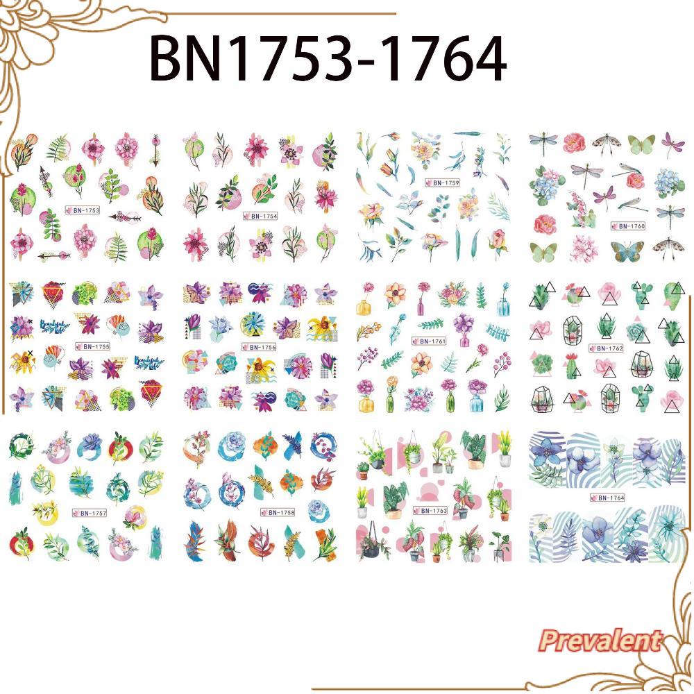 Preva Stiker Nail Art Bunga Alat Kecantikan Desain Peony Untuk Manicure Summer Dekorasi Kuku Stiker Kuku