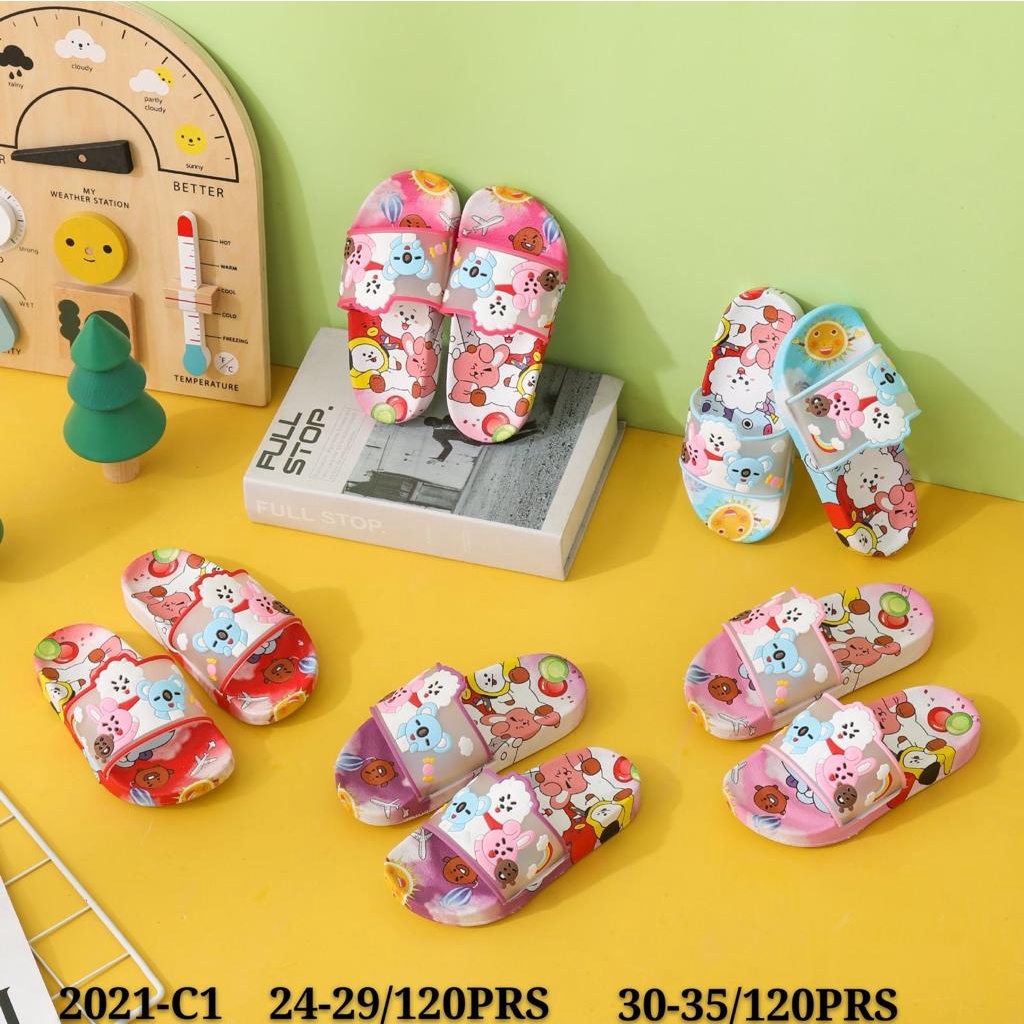 GROSIR (5 PASANG) Sandal Selop Balance Anak 009-X2/Sandal Karet Anak Cewek Cowok/Sandal Karakter Ana