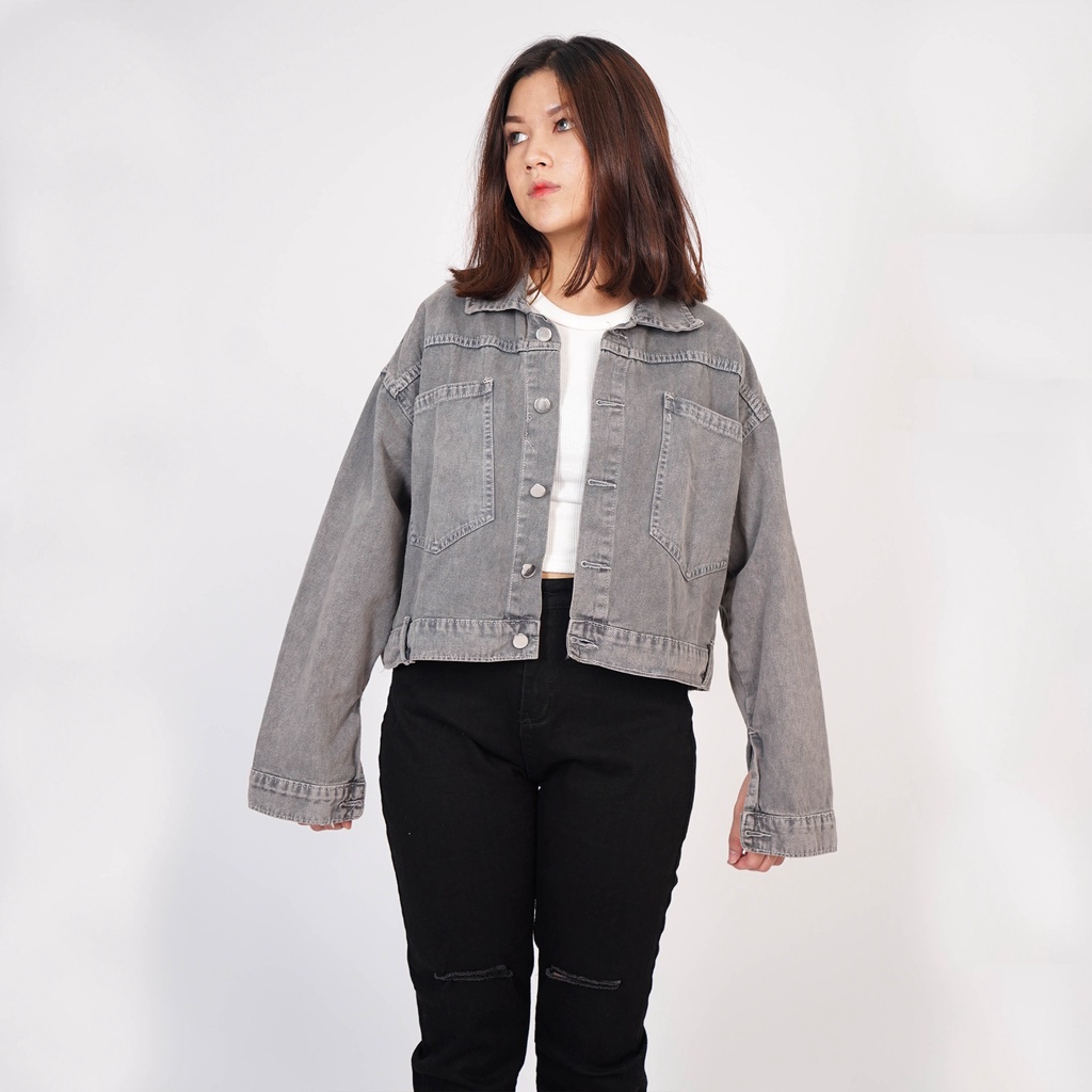 VIERLIN - crop jaket jeans 402