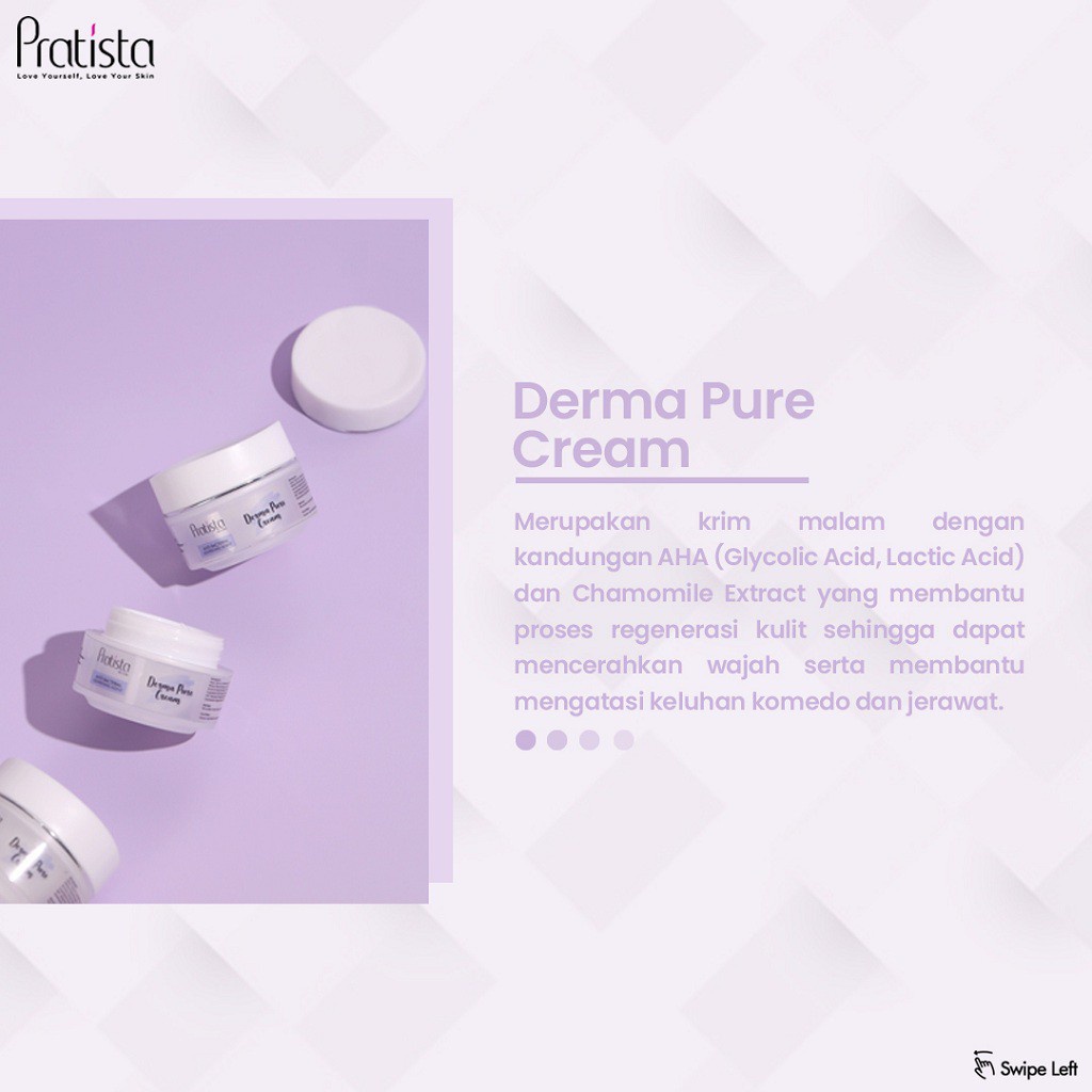 Krim Malam Dermapure Night Cream Pratista Skincare Penghilang Jerawat Beruntusan Komedo Aman BPOM PS10