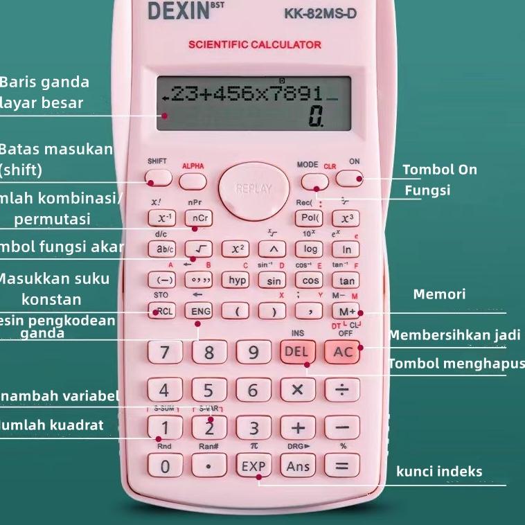 

[F-I6I] ♥☞] Kalkulator Color Function Scientific Kalkulator 24 Fungsi Kalkulasi 3 Warna 1700 scientific calculator KK-82MS-D-langsung kirim